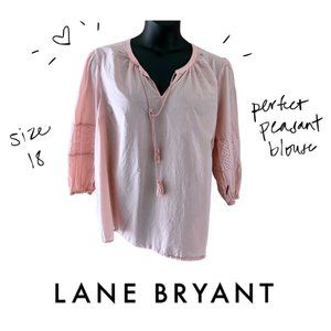Lane Bryant Peasant Top with Pretty Sleeve Detail in Size 18